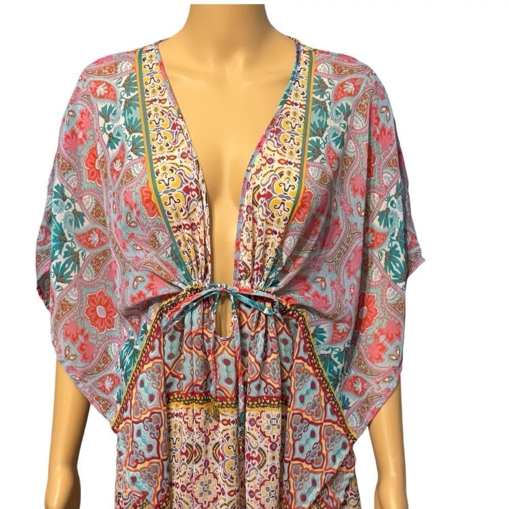 Bleu Rod Beattie Sheer Pretty Swim Cover Coverup Boho Bohemian